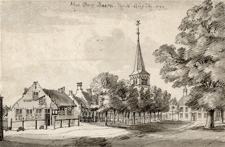HUA-202448-Gezicht op de Brink te Baarn met in het midden de toren van de Nederlands Hervormde Pauluskerk