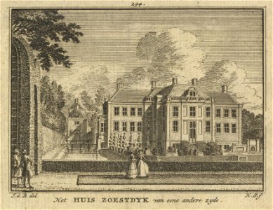 HUA-201904-Gezicht op de achtergevel van het huis Soestdijk te Baarn met een gedeelte van de tuin