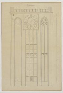 HUA-216378-Opstand van de westgevel van de tweede geleding van de Domtoren te Utrecht