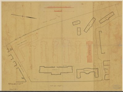 HUA-216680-Plattegrond van het terrein van het Stads en Academisch Ziekenhuis aan de Catharijnesingel te Utrecht met weergave van de bestaande en geprojecteerde 