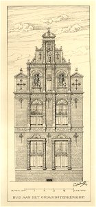 HUA-206806-Opstand van de voorgevel van het huis Korte Nieuwstraat F 224 te UtrechtNB Het adres Korte Nieuwstraat F 224 is in 1890 gewijzigd in Korte Nieuwstraat
