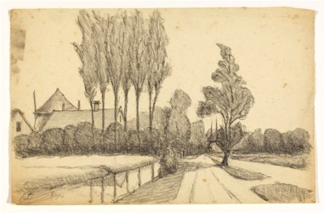 HUA-206603-Gezicht op een landweggtje en een sloot bij een boerderij te MaartensdijkNB De gemeente Maartensdijk is per 1 januari 2001 bij de gemeente de Bilt gev