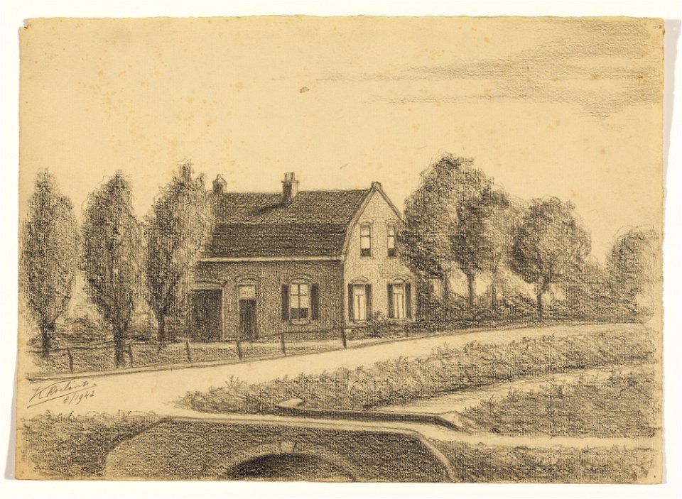 HUA-206611-Gezicht op een huis aan de Mr Tripkade te MaartensdijkNB Deze straat in het Tuindorp Maartensdijk is per 1 januari 1954 bij de gemeente Utrecht gevoeg