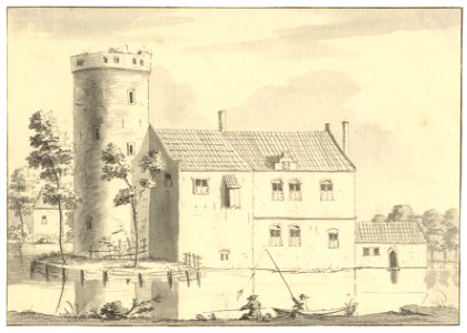 HUA-201913-Gezicht op het kasteel Sterkenburg te Driebergen uit het zuidoostenNB De gemeenten Driebergen en Rijsenburg zijn per 1 mei 1931 samengevoegd tot de ge