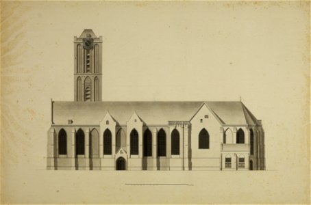 HUA-216811-Opstand van de rechtergevel zuid van de Jacobikerk te Utrecht