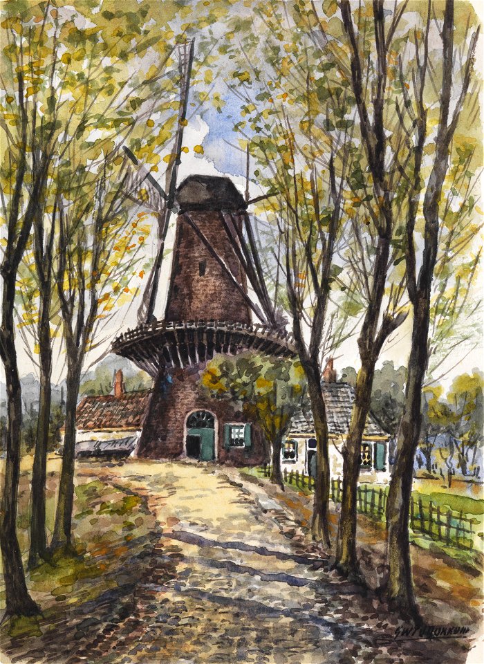 HUA-220503-Gezicht op de molen De Meiboom op het Paardenveld te Utrecht