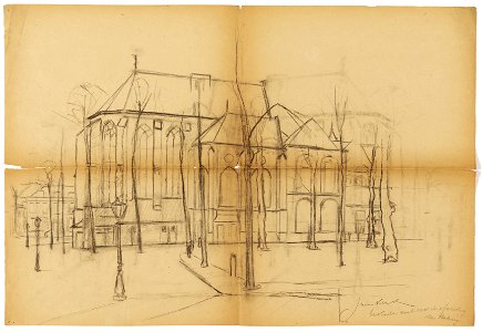 HUA-28367-Gezicht op het Janskerkhof met de Janskerk te Utrecht uit het noorden