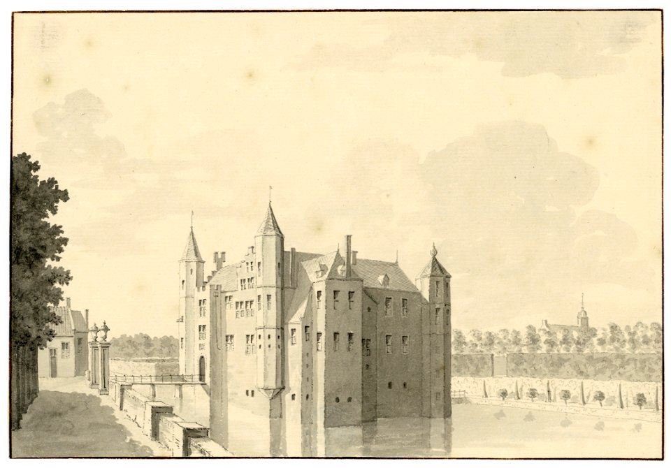 HUA-202133-Gezicht op het slot Zuylen te Oud Zuilen gemeente Zuilen uit het noordenNB De gemeente Zuilen behoort sinds 1 januari 1954 tot de gemeente MaarssenNB 