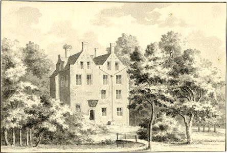 HUA-202003-Gezicht op de voorgevel van het huis Vronestein bij Jutphaas uit het noordoostenNB De gemeenten Jutphaas en Vreeswijk zijn per 1 juli 1971 samengevoeg