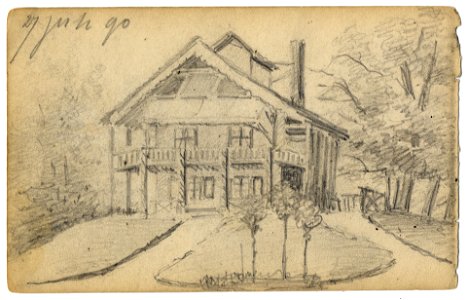 HUA-202583-Gezicht op het Jagershuis van Nellesteyn ook bekend als het Zwitserse Huis op de Darthuizerberg te Darthuizen bij Leersum