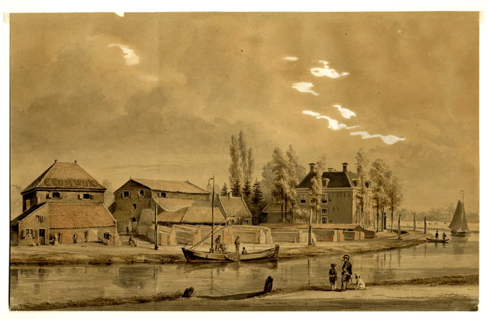 HUA-206450-Gezicht op de Vecht te Maarssen met de steenoven Cromwijk