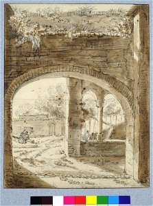 HUA-28645-Gezicht in de pandhof van de Pieterskerk te Utrecht