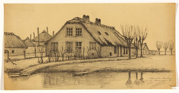 HUA-206583-Gezicht vanaf de Verlengde Vleutenseweg te Vleuten op een vervallen boerderij aan de Vleutense WeteringNB De gemeente Vleuten De Meern is per 1 januar