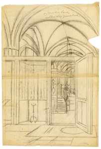 HUA-28368-Interieur van de Jacobikerk te Utrecht gezicht vanuit het middenkoor in het schip