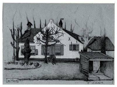 HUA-206399-Gezicht op de voorgevel van de boerderij De Hoed bij VleutenNB De gemeente Vleuten is per 1 januari 1954 opgenomen in de gemeente Vleuten De Meern dez