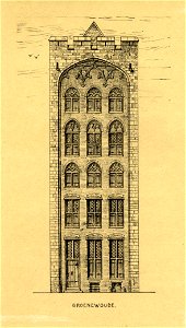 HUA-202655-Opstand van de gereconstrueerde voorgevel van het huis Groenewoude Oudegracht 151 te Utrecht