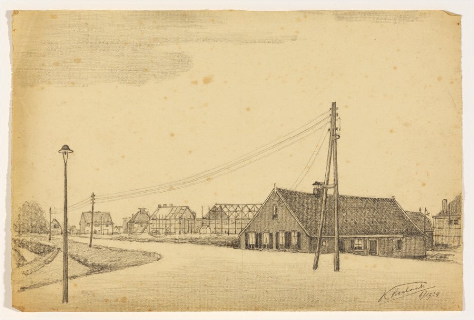 HUA-206607-Gezicht vanuit de Willem Arntszkade te Utrecht op de juist ter plaatse van de Inundatiekade aangelegde Mr Sickeszlaan in de gemeente Maartensdijk Tuin