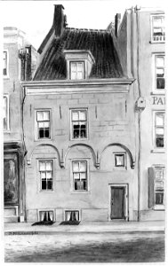HUA-30086-Gezicht op de achtergevel van het huis Choorstraat E 3 te UtrechtNB Het adres Wijk E nr 3 is in 1890 gewijzigd in Choorstraat 40