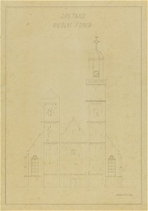 HUA-214608-Opstand van de voorgevel west van de Nicolaikerk te Utrecht