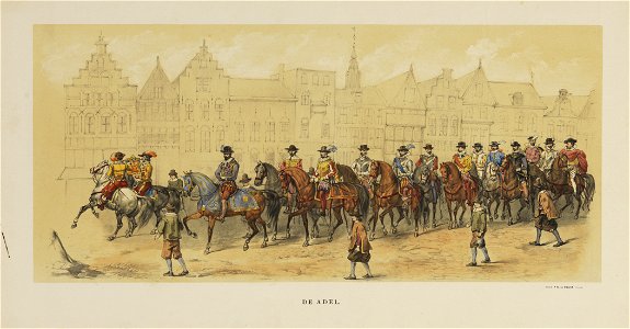 HUA-29100-Eerste onderdeel van de maskerade van het Utrechtsch Studenten Corps voorstellende de grondleggers van Nederlands vrijheid