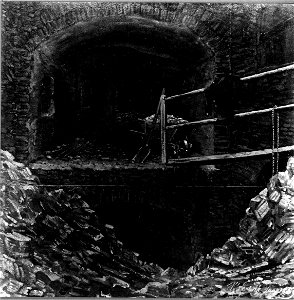 HUA-30948-Gezicht in een gedeelte van kasteel Vredenburg te Utrecht een doorkijk naar het noordwestelijke bastion met de vloer van de verdieping