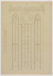 HUA-216380-Opstand van de oostgevel van de tweede geleding van de Domtoren te Utrecht