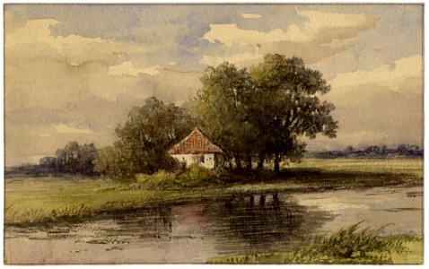 HUA-202786-Gezicht op een boerderijtje langs de Leidsche Rijn bij Oudenrijn tussen Utrecht en De Meern