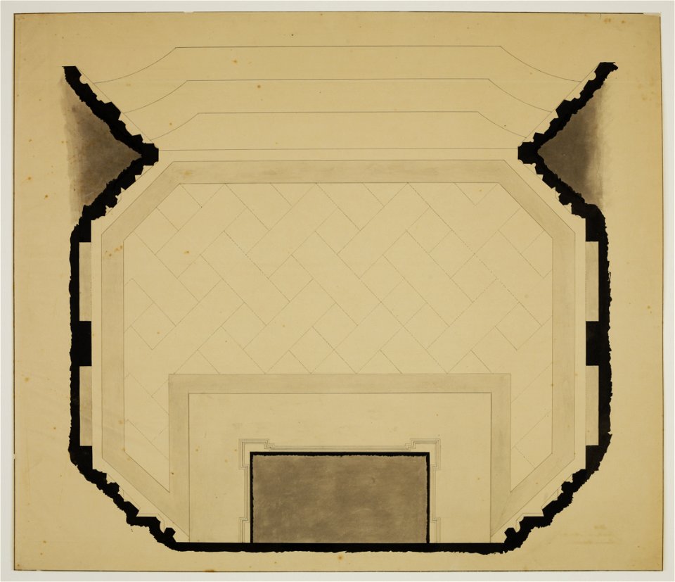 HUA-216771-Plattegrond van de graftombe van de gravin van Solms in de Domkerk te Utrecht situatie van voor de verplaatsing naar het koor van deze kerk