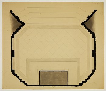 HUA-216771-Plattegrond van de graftombe van de gravin van Solms in de Domkerk te Utrecht situatie van voor de verplaatsing naar het koor van deze kerk