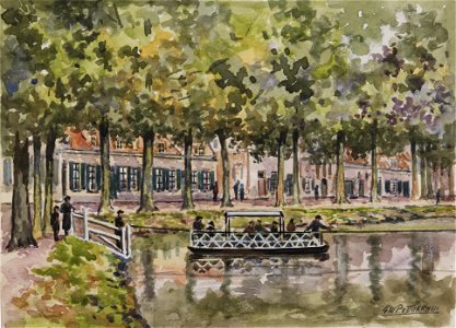 HUA-220483-Afbeelding van het overhaalschuitje in de Stadsbuitengracht te Utrecht ter hoogte van het Paardenveld op de achtergrond de Weerdsingel WZ