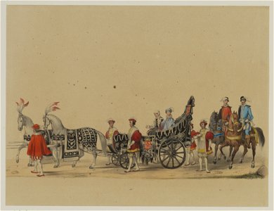 HUA-29063-Achtste gedeelte van de maskerade van de studenten van de Utrechtse hogeschool op 17 juni 1846 voorstellende de intocht van prins Philips II in Utrech