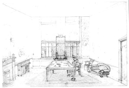 HUA-30329-Interieur van het huis Nieuwegracht A 898 te Utrecht de tuinkamerNB Het adres Nieuwegracht A 898 is in 1890 gewijzigd in Nieuwegracht 40