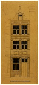 HUA-216292-Opstand van de voorgevel van het huis Nieuwegracht 37 te Utrecht