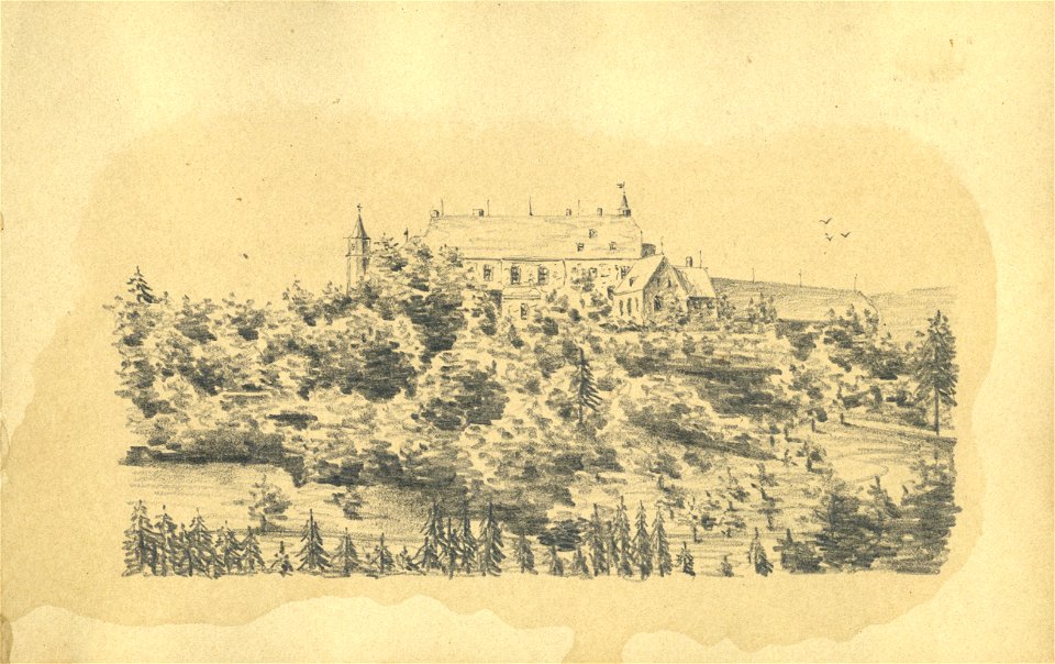 HUA-222091-Gezicht op het Schloss Hohenlimburg aan de Lenne bij Hagen Duitsland NB Blad uit het Schetsboek No 5 van Th Scharten 1892 1893 Het schetsboek bevat 40