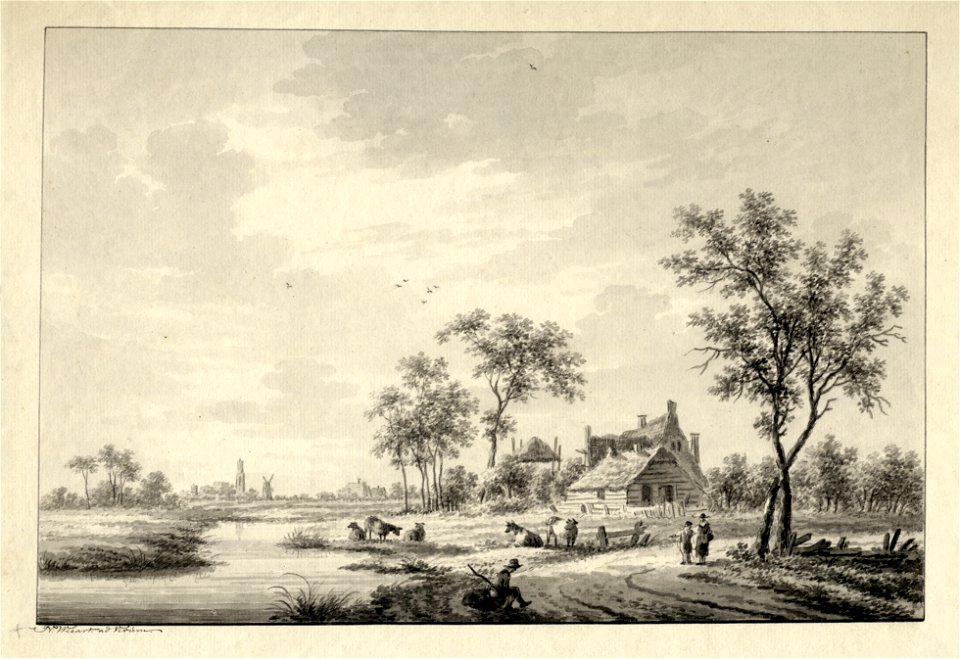 HUA-206408-Gezicht op een landschap in de buurt van Montfoort in de richting van Utrecht