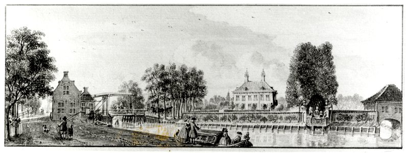 HUA-26201-Gezicht op de Vaartsche Rijn bij Jutphaas met het huis Rijnhuizen en bijbehorende tuin aan de overzijde van het water uit het zuidwestenNB De gemeente