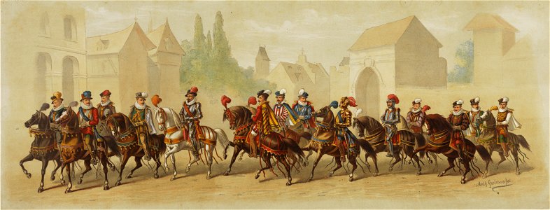 HUA-29169-Derde blad van de maskerade van de studenten van het Utrechtsch Studenten Corps op 28 juni 1881 ter gelegenheid van het 49ste lustrum voorstellende de
