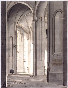 HUA-28619-Interieur van de Buurkerk te Utrecht het schip uit het zuiden