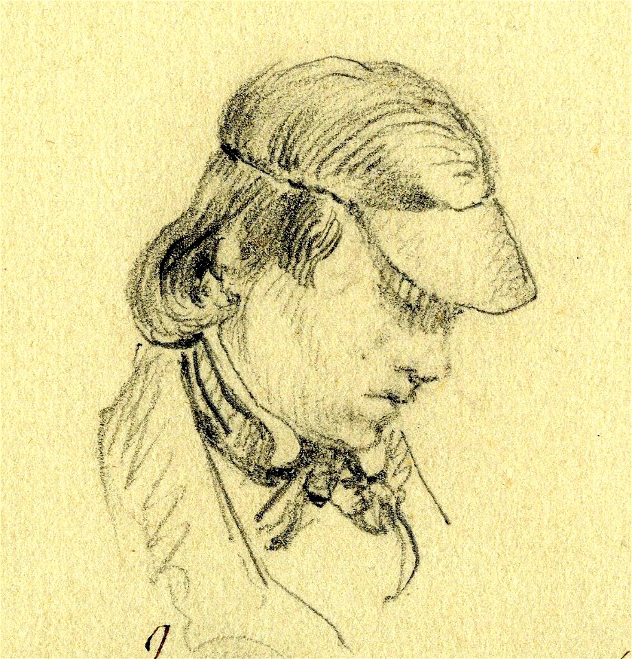 HUA-32149-Portret van JH Koster geboorte en sterfjaar onbekend beeldend kunstenaar te Utrecht Borstbeeld rechtsNr 2 op een blad met 26 portretten in borstbeeld 