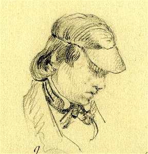 HUA-32149-Portret van JH Koster geboorte en sterfjaar onbekend beeldend kunstenaar te Utrecht Borstbeeld rechtsNr 2 op een blad met 26 portretten in borstbeeld 