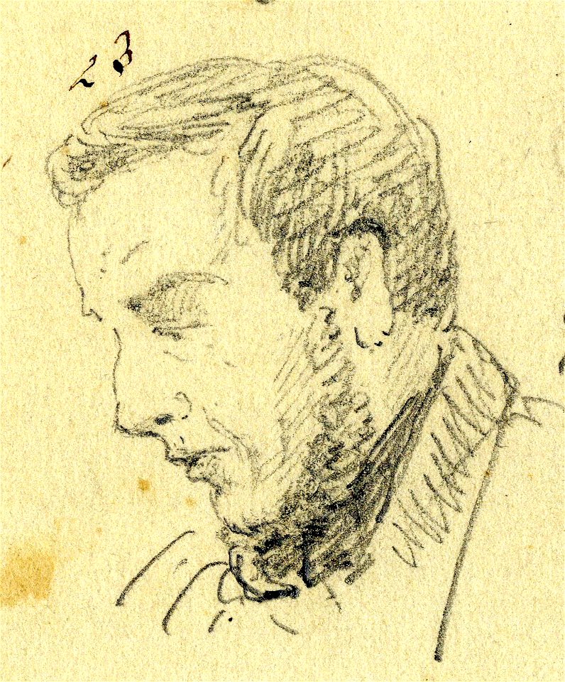 HUA-32170-Portret van Johannes Pieter van Wisselingh geboren Amersfoort 22 mei 1812 beeldend kunstenaar te Utrecht overleden Utrecht 18 juni 1899 Borstbeeld lin