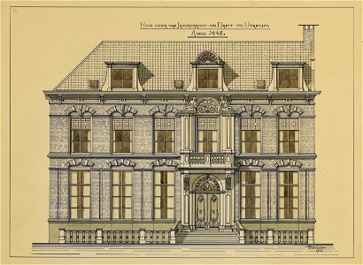 HUA-206849-Opstand van de voorgevel van het huis Janskerkhof 12 te Utrecht