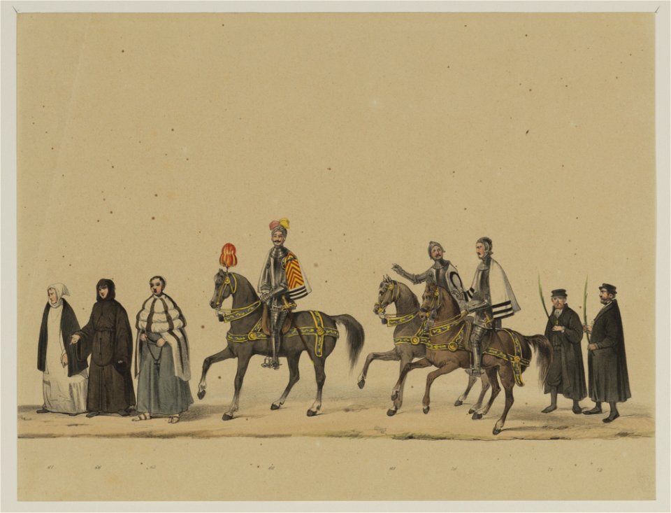 HUA-29067-Twaalfde gedeelte van de maskerade van de studenten van de Utrechtse hogeschool op 17 juni 1846 voorstellende de intocht van prins Philips II in Utrec