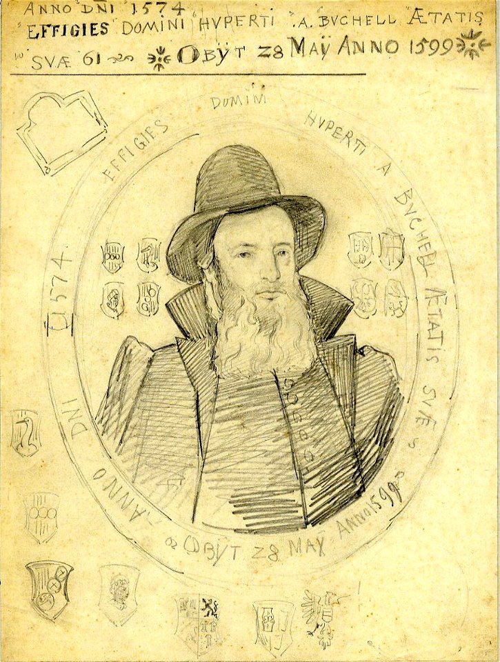 HUA-32285-Portret van H van Buchel geboren 1513 kanunnik van St Marie te Utrecht stichter van de stadsbibliotheek en van de Fundatie van Buchell overleden 28 me