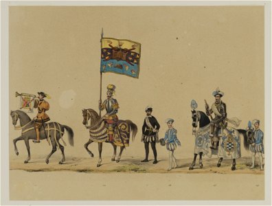 HUA-29075-Twintigste gedeelte van de maskerade van de studenten van de Utrechtse hogeschool op 17 juni 1846 voorstellende de intocht van prins Philips II in Utr