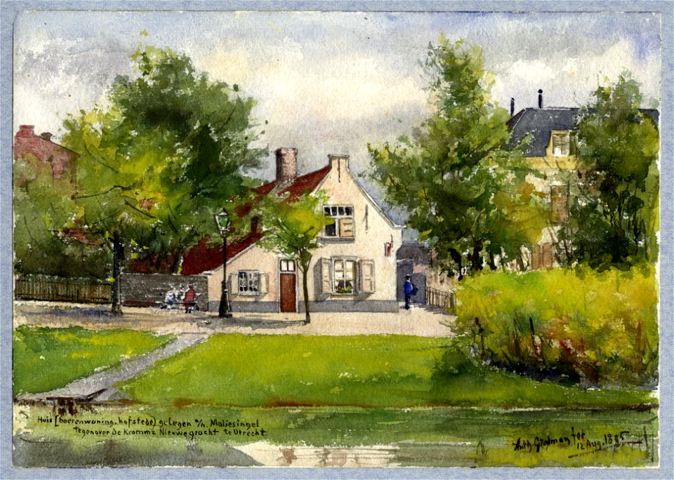 HUA-30725-Gezicht over de Stadsbuitengracht te Utrecht op het huis Maliesingel 7