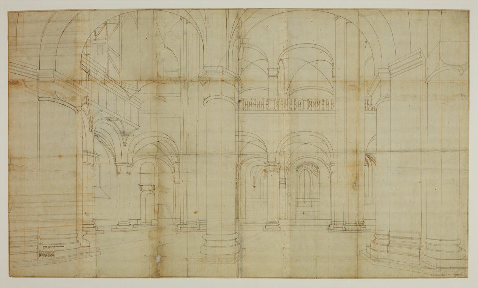 HUA-216798-Interieur van de Mariakerk te Utrecht het westelijke gedeelte van het schip en de noordelijke zijbeuk uit het zuiden