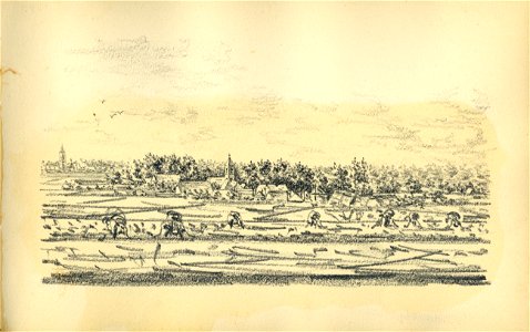 HUA-222080-Gezicht op het dorp Leersum vanaf de DonderbergNB Blad uit het Schetsboek No 5 van Th Scharten 1892 1893 Het schetsboek bevat 40 tekeningen van lokati