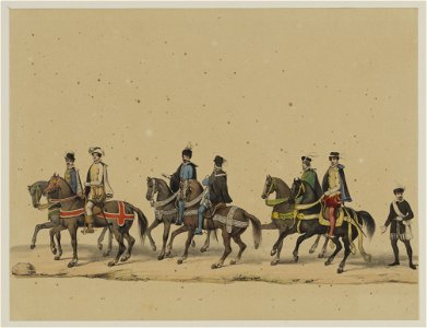 HUA-29064-Negende gedeelte van de maskerade van de studenten van de Utrechtse hogeschool op 17 juni 1846 voorstellende de intocht van prins Philips II in Utrech