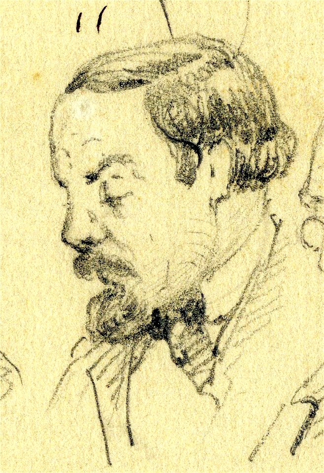 HUA-32158-Portret van Cornelis Steffelaar geboren 18 juni 1832 overleden 1895 beeldend kunstenaar te Utrecht Borstbeeld linksNr 11 op een blad met 26 portretten